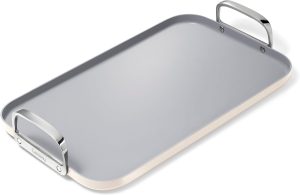 Caraway Double Burner Griddle, 19x12" Griddle Pan | Non-Stick Ceramic Coated, Non-Toxic, PTFE and PFOA Free, Oven Safe and Compatible with All Stovetops, Cream