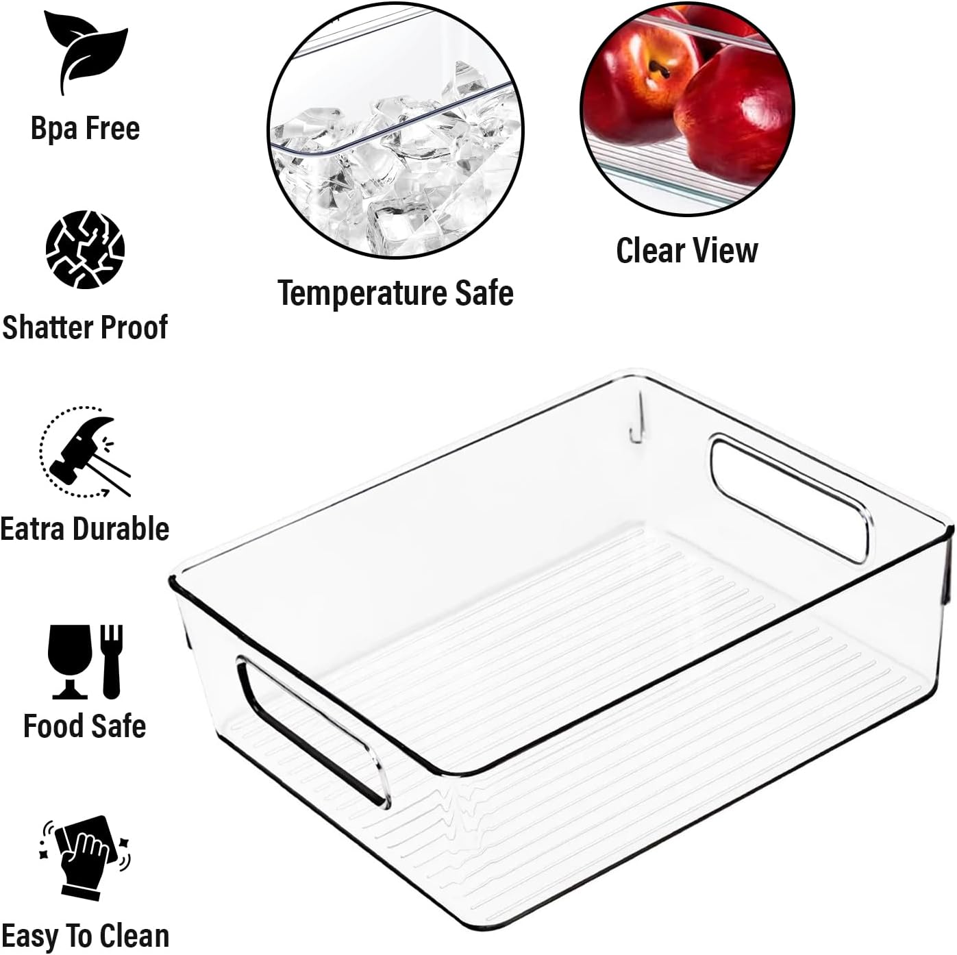 Clear Plastic Organizer Bins for Kitchen, Pantry, Fridge, Bath, Medicine Cabinet. - Image 2
