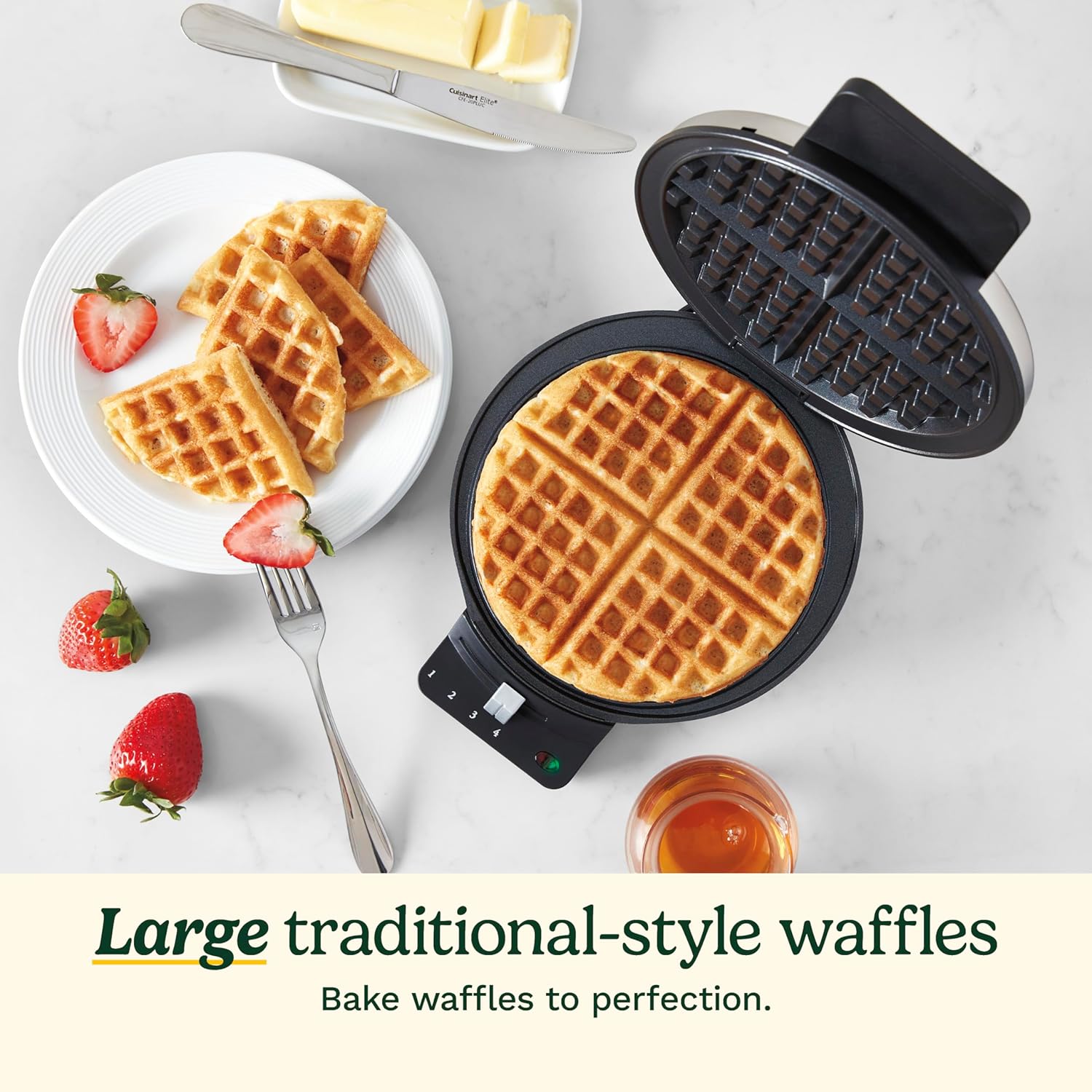 Cuisinart Classic Round Waffle Maker Review: 5 Browning Settings, 1250W Stainless - Image 2