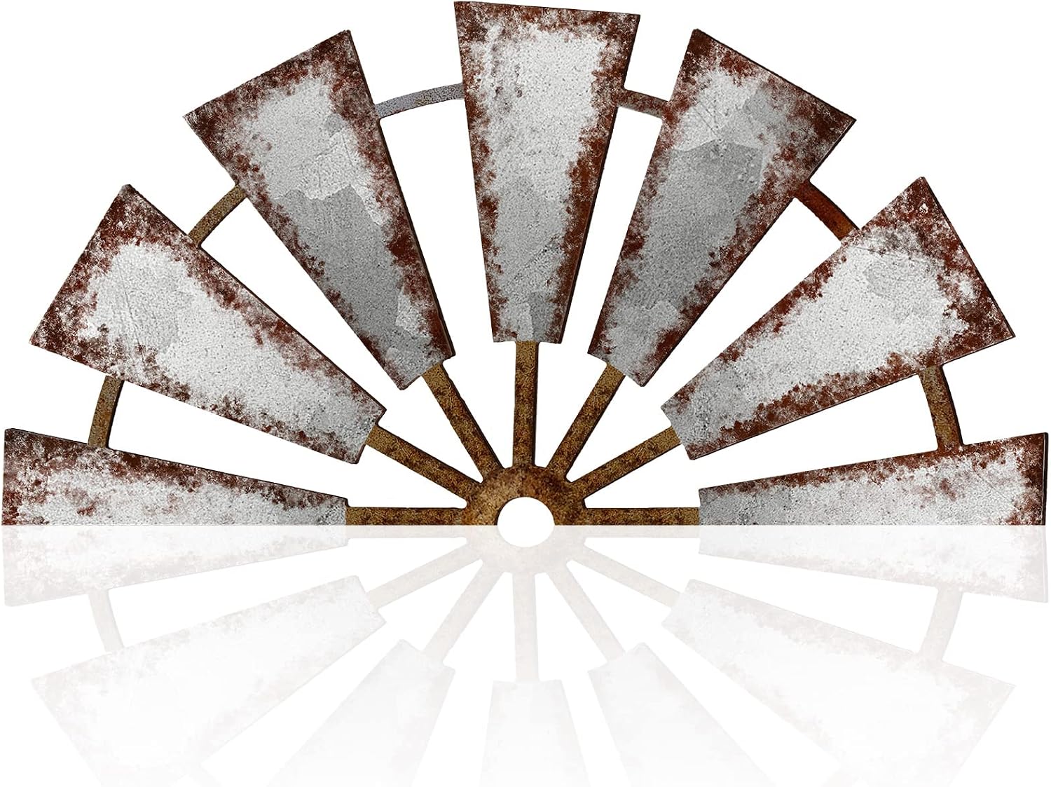 Yookeer Windmill Farmhouse Wall Decor,11.4 X 5.5 Inches,semicircle | Rustic Windmill Wall Decor, Wooden Sculpture Distressed Finish, Home Living Room Bedroom Decorative, Farmhouse Style Art