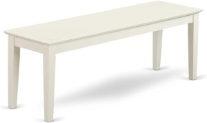 East West Furniture Capri 18" Traditional Wood Bench in Linen White