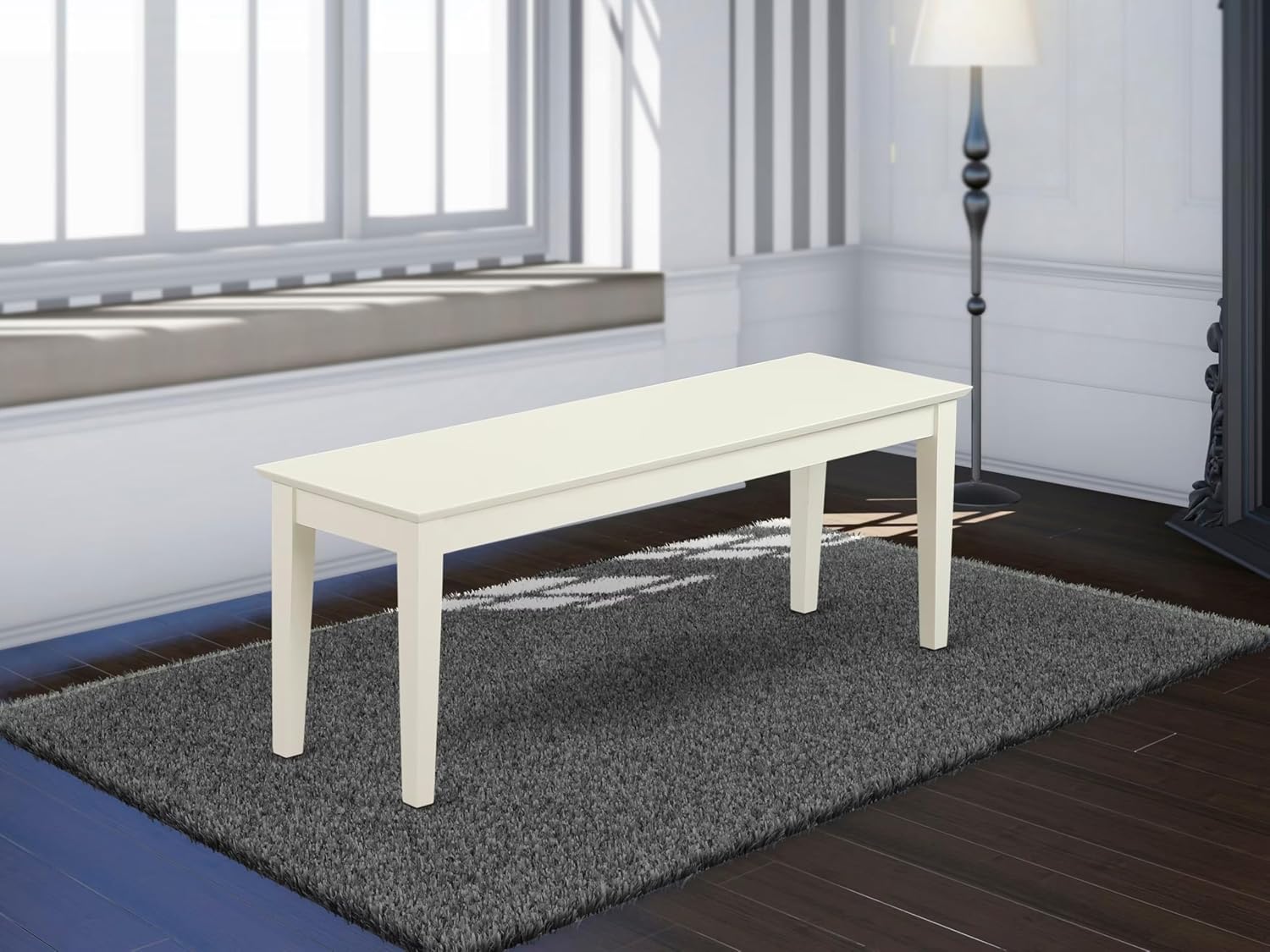 east west capri 18 traditional wood dining bench review linen white.jpg
