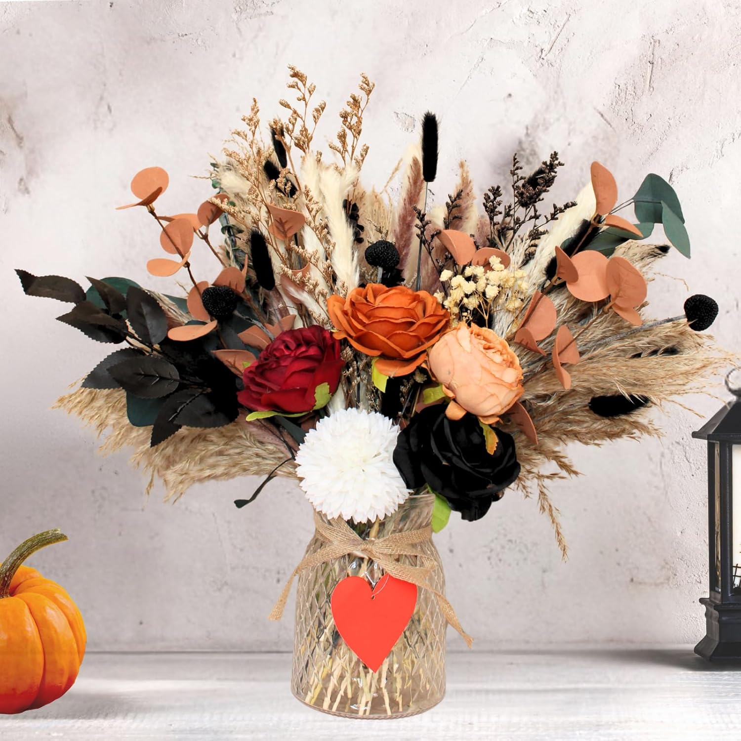 Fall Dried & Artificial Floral Centerpieces For Tables, Thanksgiving Decor | Deluxe Centerpieces For Coffee Dining Table Centerpiece, Modern Home, Christmas Winter Decorations, Centro De Mesa De Otoño