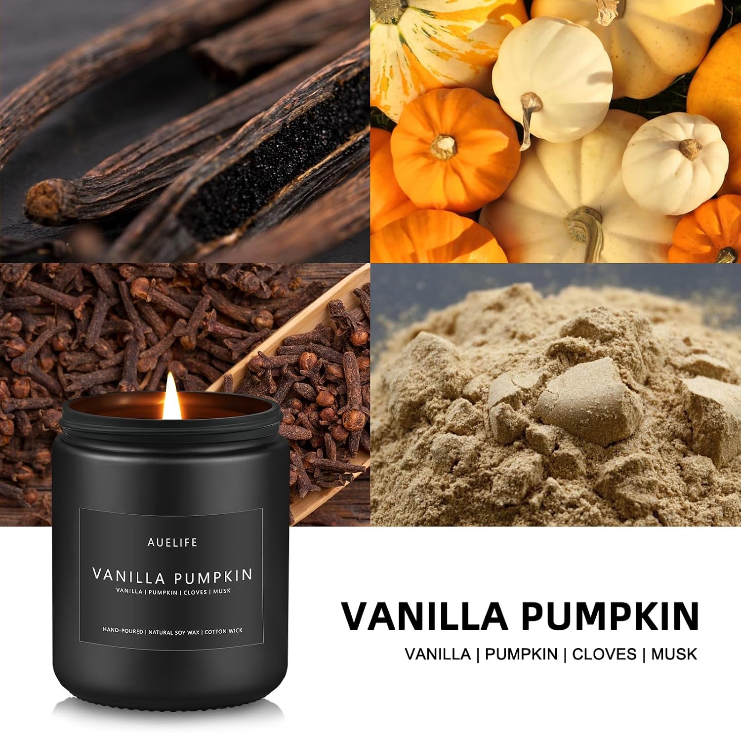 Fall Vanilla Pumpkin Soy Candle - 50 Hr Burn Decor & Gift - Image 2
