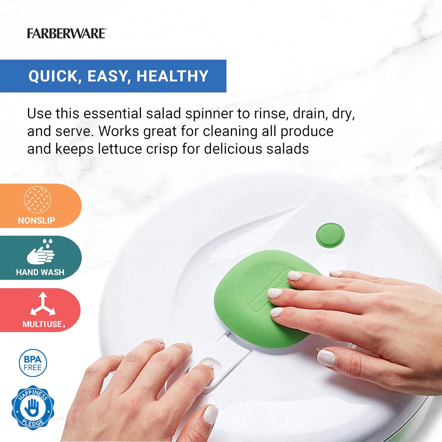 Farberware Pro Pump Salad Spinner Review: Drains Greens Fast & Easy. - Image 2