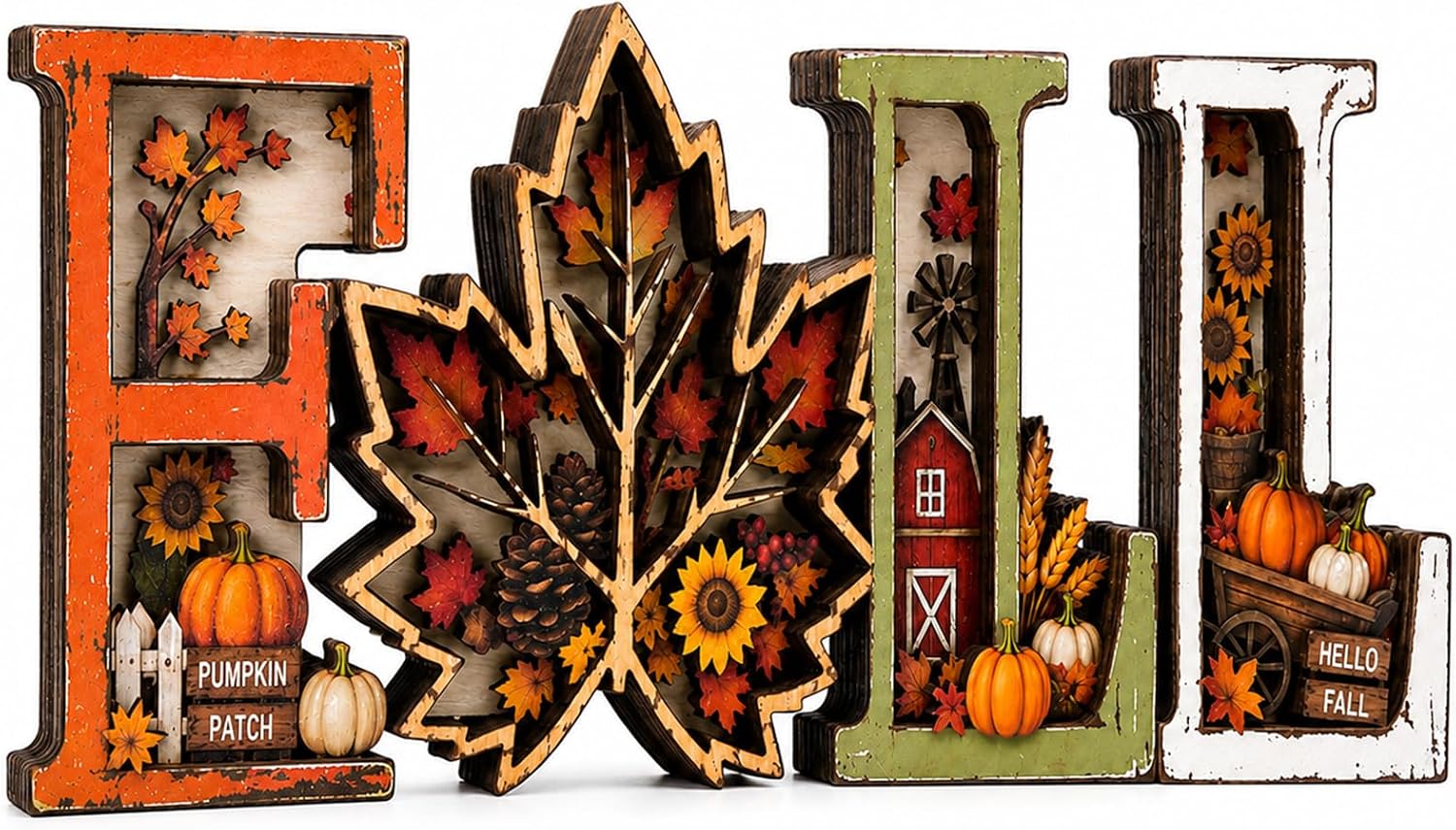 Fall Decorations for Home Thanksgiving Signs Farmhouse Harvest Decor (Fall Decorations)