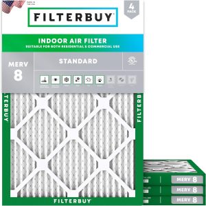 Shop Kitchen Tools & Home Decor Filterbuy 8x14x1 Air Filter MERV 8 Dust & Allergy Defense (4-Pack) | Electrostatic Pleated HVAC AC Furnace Filters Replacement, Made in USA (Actual Size: 7.50 x 13.50 x 0.75)