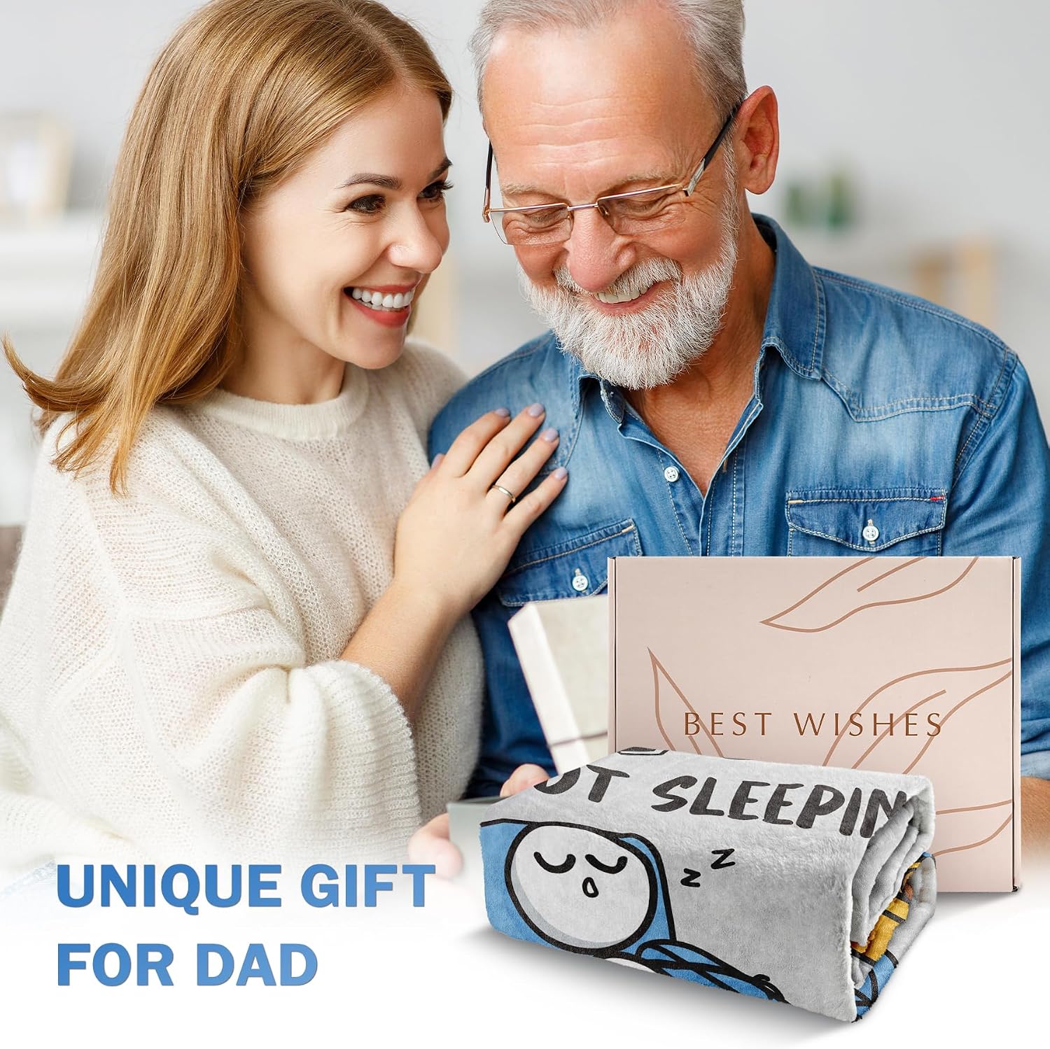 Funny "Dad is Not Sleeping" Soft Throw Blanket - Humorous Gift for Dad - Image 2