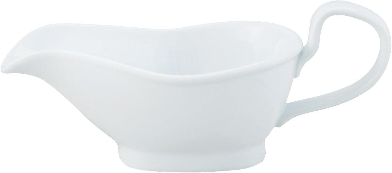 HIC Kitchen Gravy Boat, Fine Porcelain, Pedestal Stand Design, 8-Ounce Capacity For Gravy, Sauce, Au Jus, Dressing, Holiday Meals, And Entertaining