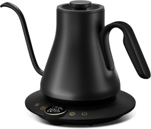 Shop Kitchen Tools & Home Decor INTASTING Gooseneck Electric Kettle with ±1℉ Temperature Control 0.9 Liter | 1500W Quick Heating, Stainless Steel Inner, Pour Over Coffee & Tea, Keep Warm, Auto Shut-Off, Built-in Brew Timer, Black