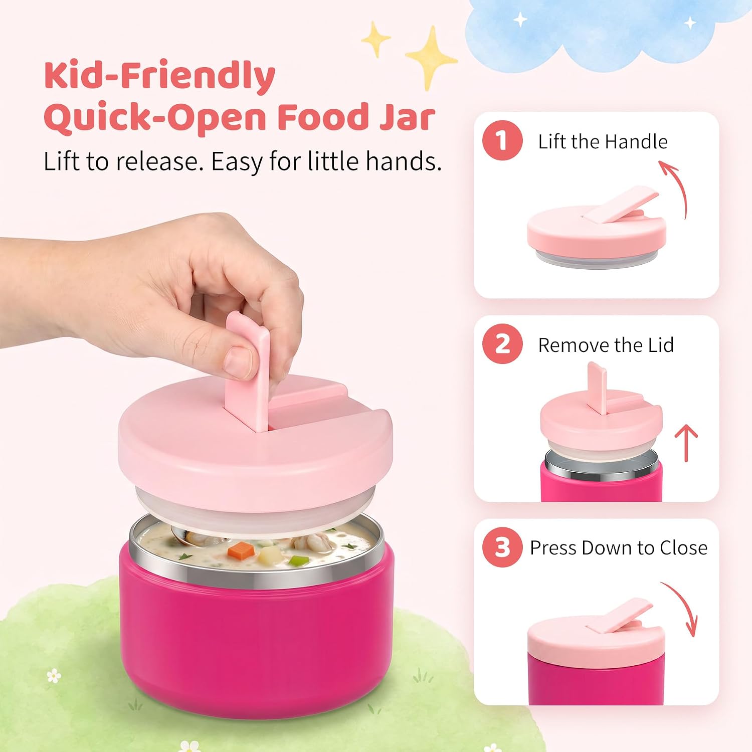 kids pink bento lunch box review insulated leakproof 4 comp. soup jar.jpg