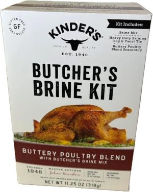 Kinders Thanksgiving Bundle - Master Brine, Buttery Poultry Rub, Heavy-Duty Brining Bag, Twist Tie - Gluten Free, Buttery Seasoning Blend Kit