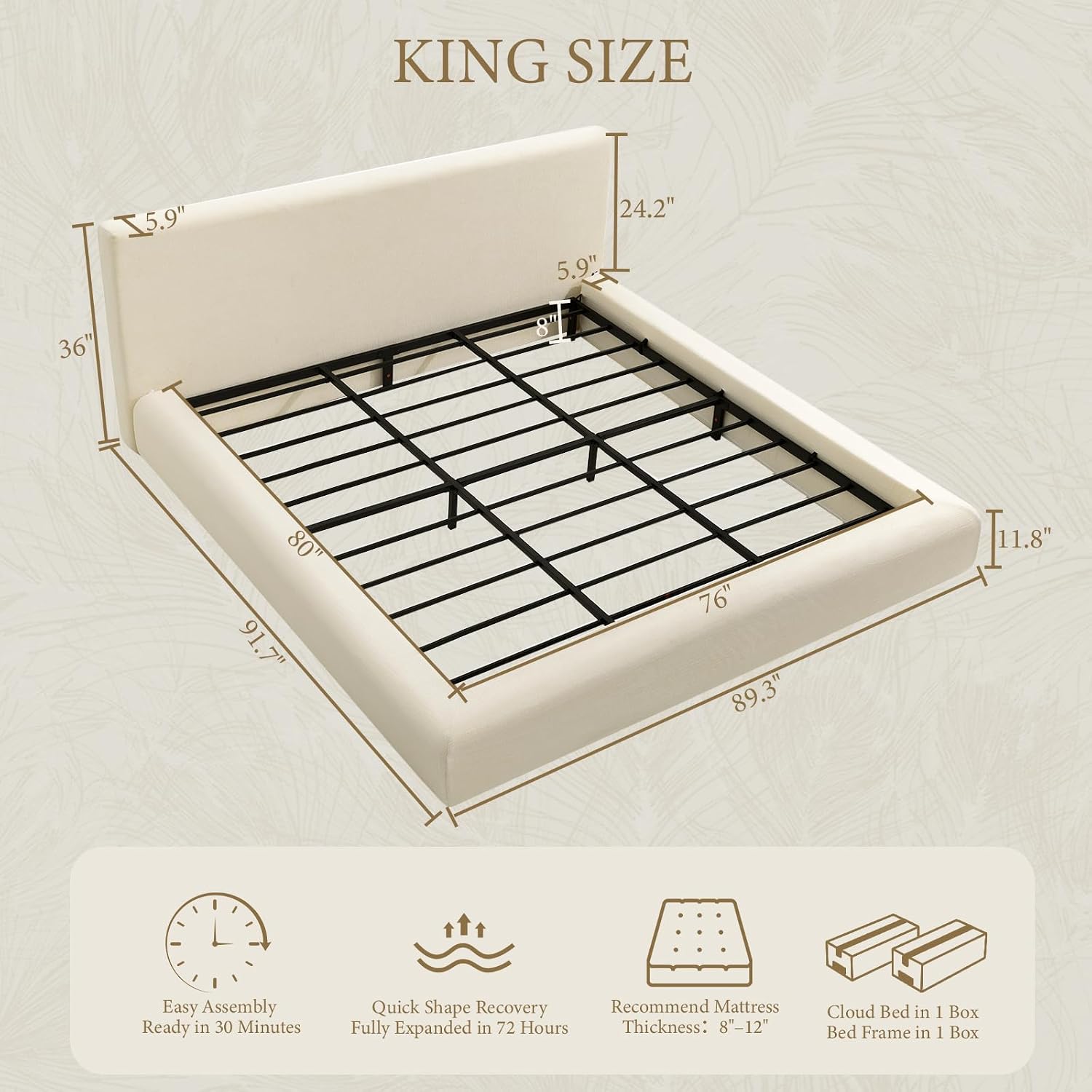 king upholstered platform bed review padded chenille noise free no box spring easy.jpg