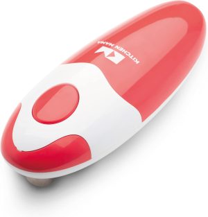 Shop Kitchen Tools & Home Decor Kitchen Mama Auto Electric Can Opener, Red | Automatic, Hands Free, Smooth Edge, Food-Safe, Battery Operated