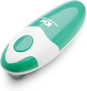 Kitchen Mama Auto Electric Can Opener, Teal | Automatic, Hands Free, Smooth Edge, Food-Safe, Battery Operated