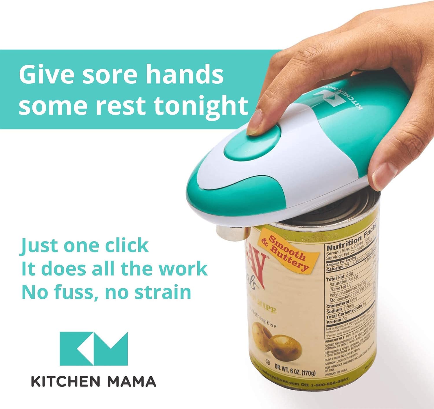 Kitchen Mama Teal Automatic Can Opener Review: Smooth & Hands-Free Electric - Image 2