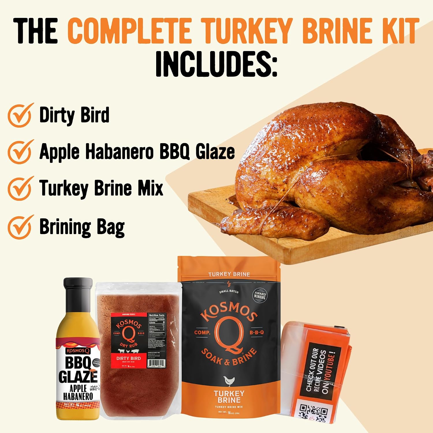 Kosmos Q Complete Turkey Brine Kit: Brine, Rub, Glaze for Smoked & Roasted Turkey - Image 2