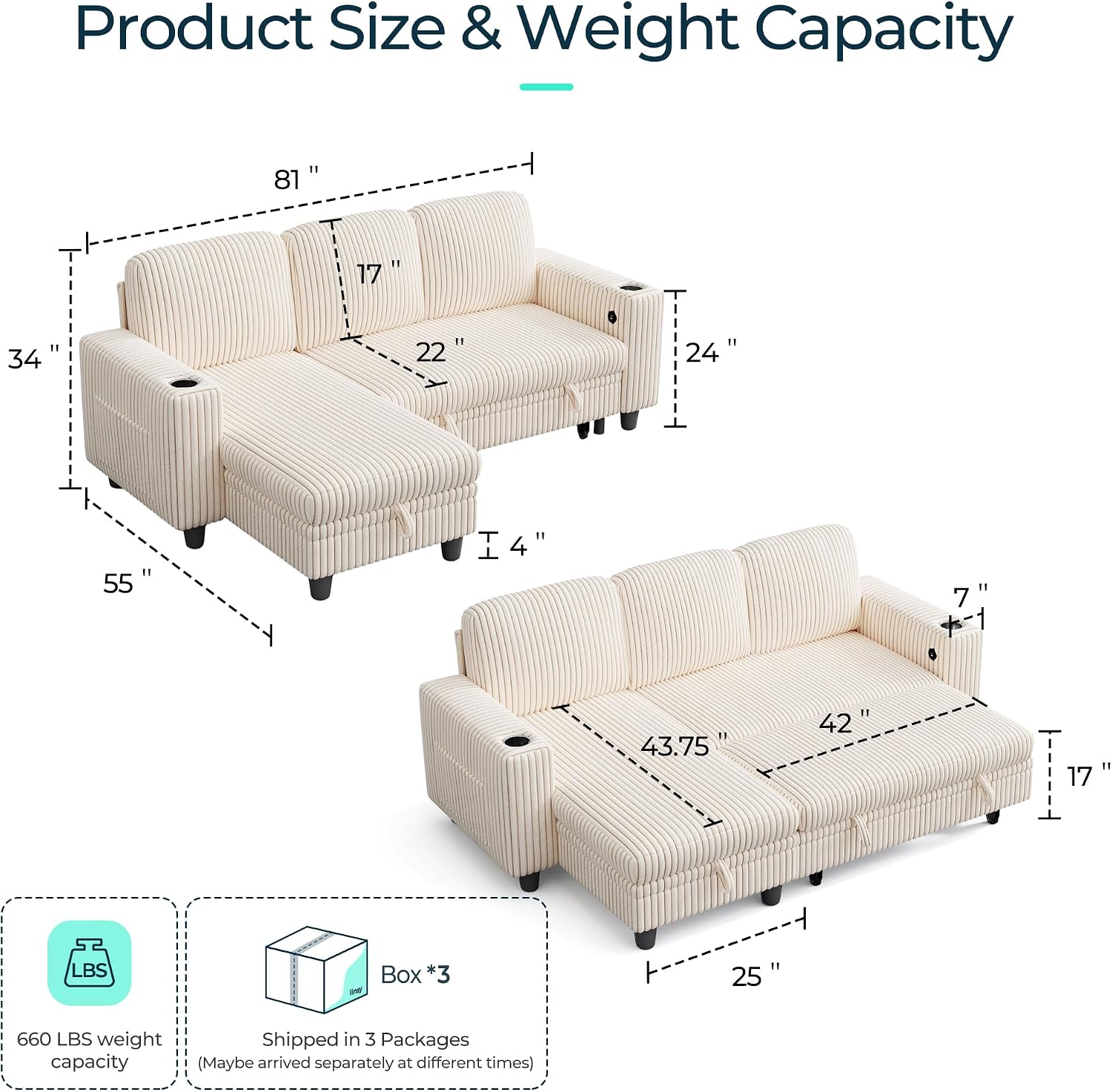 linsy home 81 l shape beige corduroy sleeper sectional w storage review.jpg
