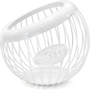 AIYICIII Coffee Pod Holder,K Cup Holder,Large Capacity Kcups Organizer for Counter, Coffee Bar Accessories&Station Organizer,Pods Storage (White)