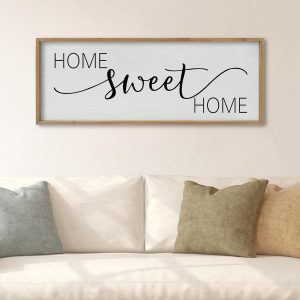 SRSZHIYUE Home Sweet Home Sign 40''×15'' Wood | Family, Living Room Wall Decor, Modern Farmhouse Rustic, Horizontal Dining Room Hanging Art