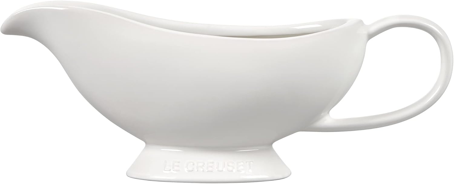 Le Creuset Heritage Stoneware Gravy Boat, White