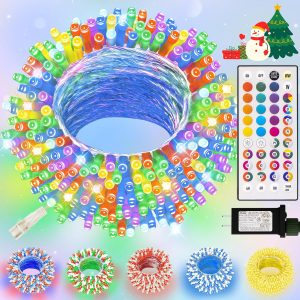 LitHome Color Changing Christmas String Lights Connectable 33Ft 100 LED | 35 Colors String Lights Outdoor with Remote, Twinkle Christmas Light Plug In for Bedroom Indoor Halloween Xmas Tree Decor