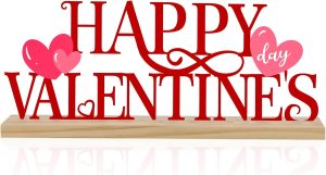 Metal Happy Valentine's Day Sign, Valentines Day Decorations for Home, Party, Shelf, Mantel, Indoor, Valentine Heart Decor, Valentines Day Table Top Decoration (Valentine)