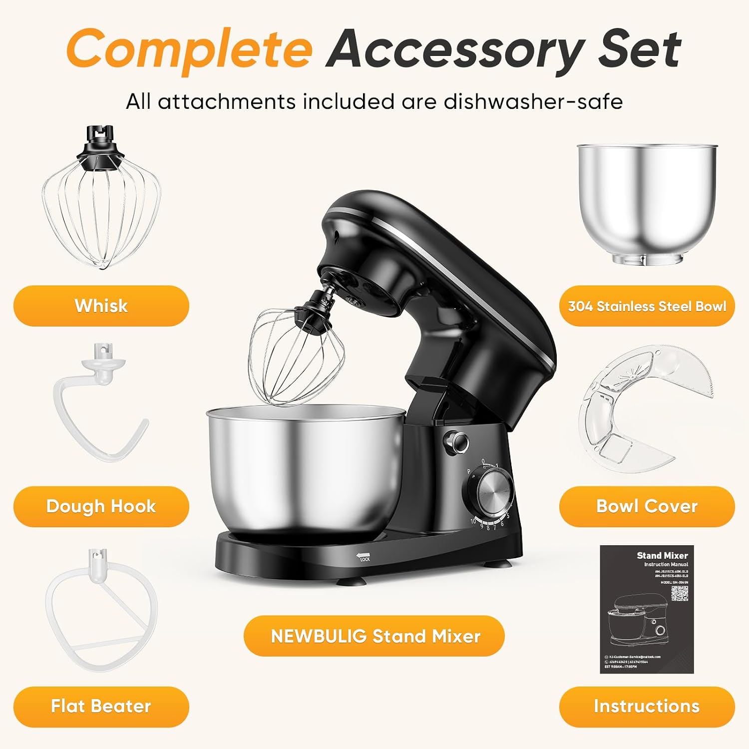 NEWBULIG 4.2QT 10-Speed Stand Mixer Review for Baking & Cooking. - Image 2