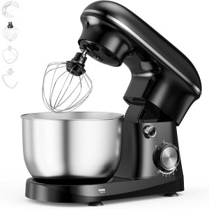 NEWBULIG Stand Mixer 4.2QT, Kitchen Electric Mixers Alternative | 10-Speed Dough Hook, Whisk, Beater & Splash Lid, Multi-Cover for Baking, Cakes and Home Cooking Needs