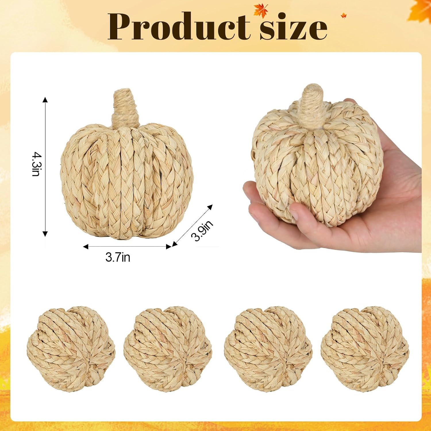 Naturevibe Set of 6 Braided Cornhusk 4.3" Pumpkins Fall Decor Review - Image 2