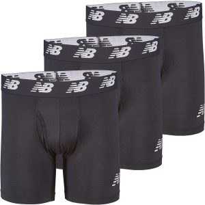 New Balance Men's Performance Boxer Briefs with Fly, Breathable Stretch Underwear, Moisture Wicking, Soft Waistband (3 Pack)