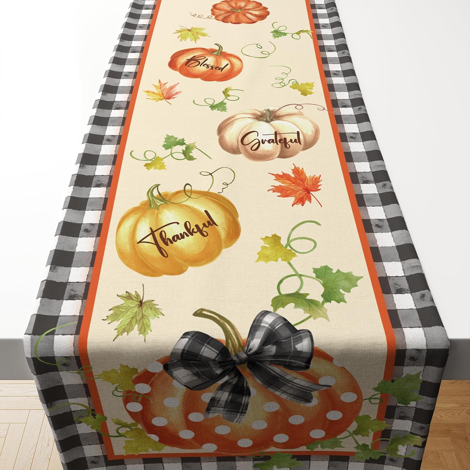 OHOME Thanksgiving Decorations - Thanksgiving Table Runner | Thanks Giving Table Decor | Friendsgiving Party Decorations Centerpieces Supplies Essentials for Room Office Indoor