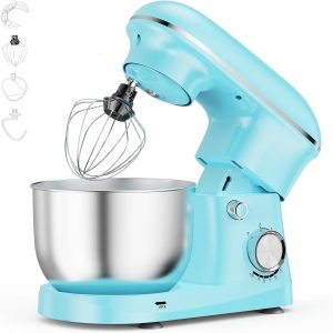 OLIXIS 4.2 Qt Stand Mixer, 10-Speed Tilt-Head Electric Mixer for Baking | Include dough hook, whisk, flat beater & splash lid. 10 speeds handle cakes, cookies & bread dough. Compact, easy-clean bowl