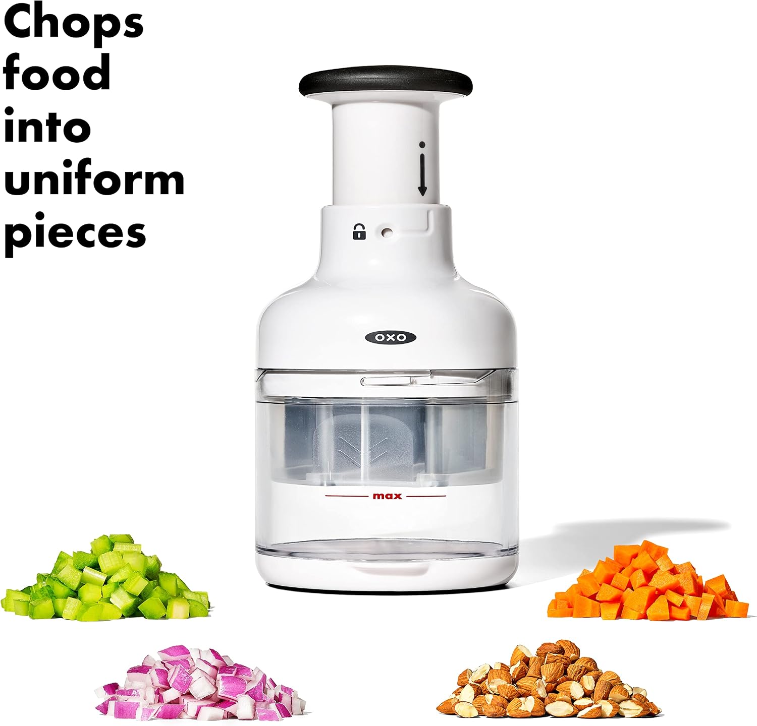 OXO Good Grips Chopper: Easy-Press Blade, Non-Slip, Dices for Quick Meal Prep - Image 2