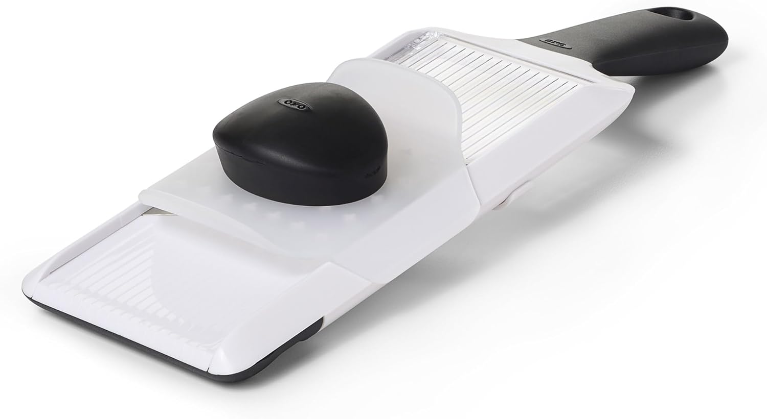 OXO Good Grips Handheld Mandoline Slicer with Non-Slip Handle for Kitchen | Adjustable Thickness Settings, Hand Guard Included, Slice Vegetables and Fruit, Easy-Clean Design, Non-Slip Grip