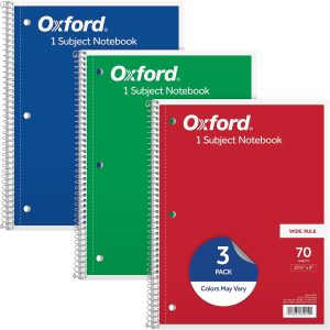 Oxford Wide Rule 1-Subject Spiral Notebook
