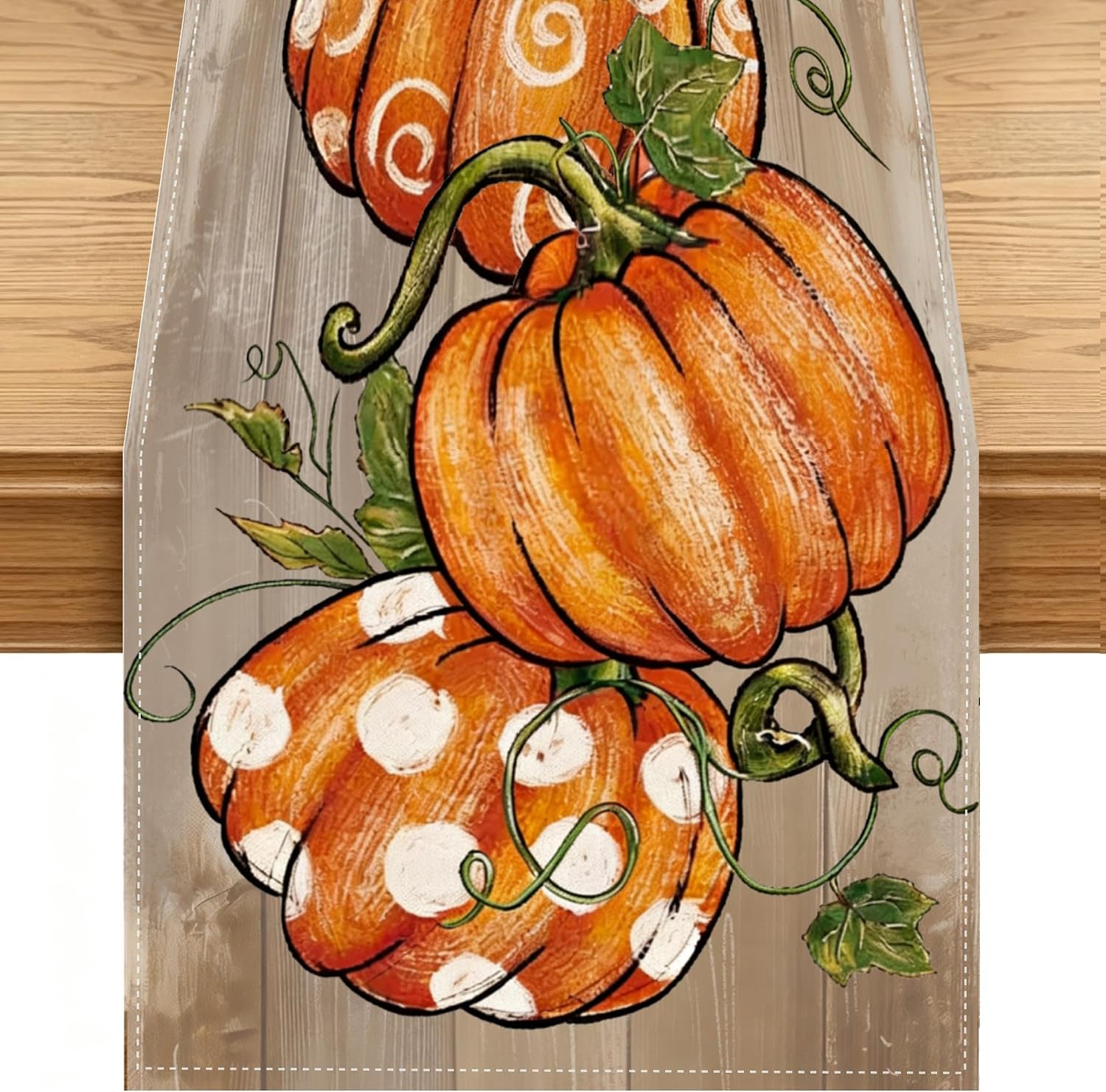 RABUSOFA Fall Table Runner,Pumpkin Autumn Kitchen Dining Decor 13x72 inch | Printed on One Side,Lighter Polyester Fabric,Pattern Printed,Seat 4-6 people, Low-heat Ironing,Fall Decorations for Home