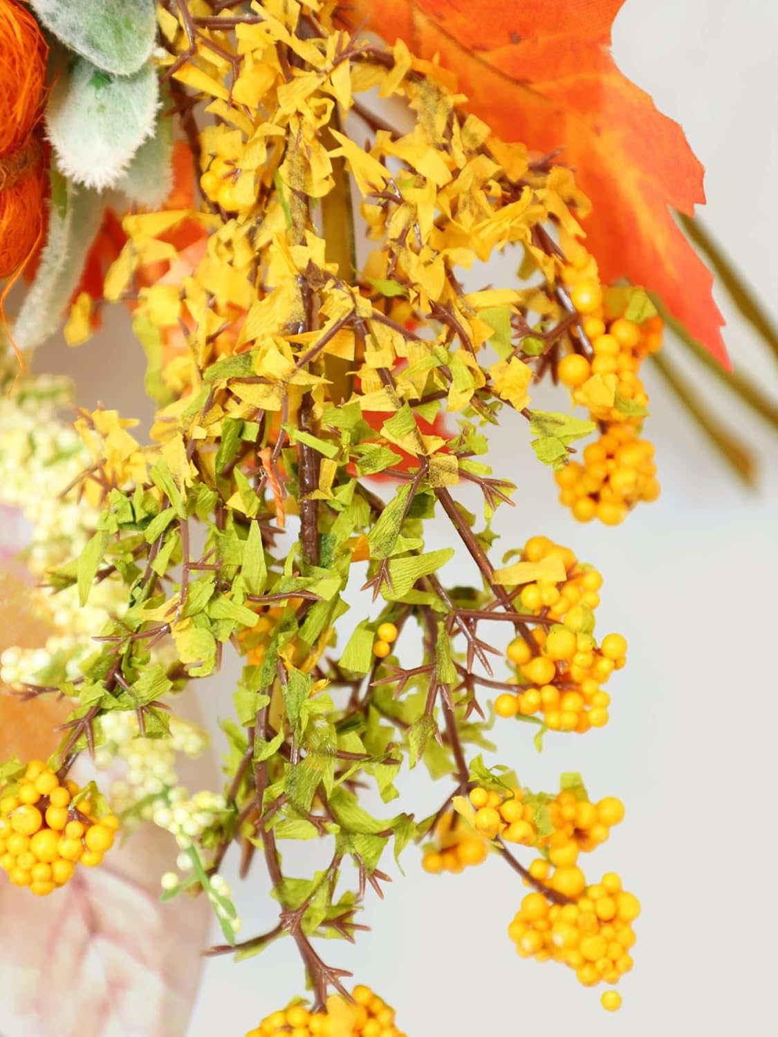 Review: 22" Rustic Fall Wreath with Orange Pumpkins & Berries for Front Door - Image 2