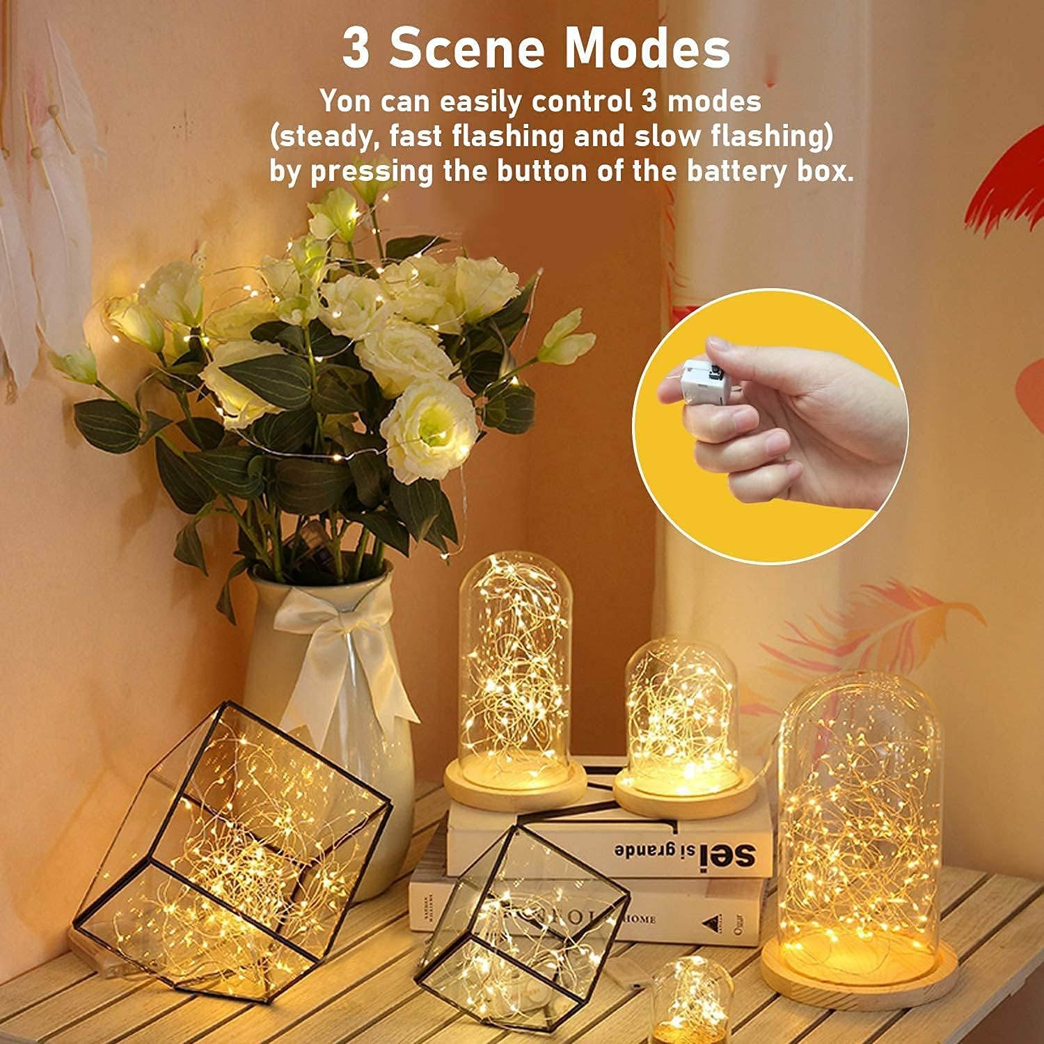 Review: 24 Warm White Battery Fairy Lights - 7ft 20 LED Waterproof Twinkle Lights - Image 2