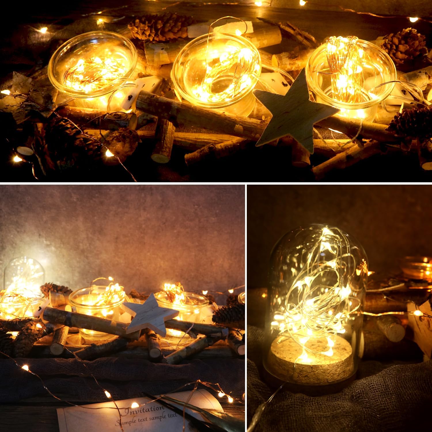 Review: 6x 7ft Waterproof Micro LED Fairy Lights, Warm White, CR2032, 8-Mode - Image 2