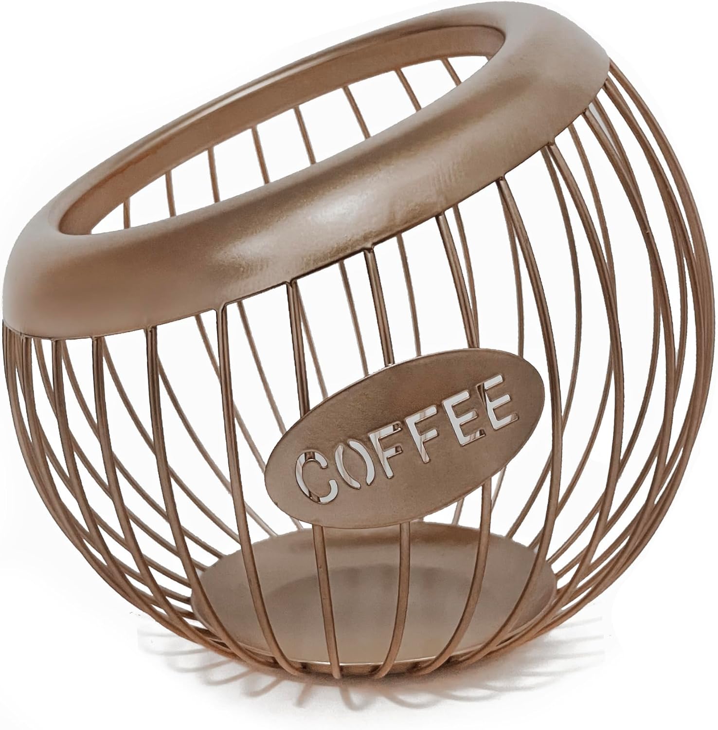 AIYICIII K-Cup Holder, Large Capacity K-Cup Organizer for Counter, Coffee Bar Accessories, Metal Coffee Pods Storage (Brown)