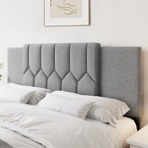 Shop Kitchen Tools & Home Decor Upholstered Tufted Headboard, 3 in 1 Headboard for Full/Queen/King Size Bed, Height & Width Adjustable Head Boards, Attach Frame, Study & Comfortable, Ideal for Bedroom, Dorm, Guest Room, Grey