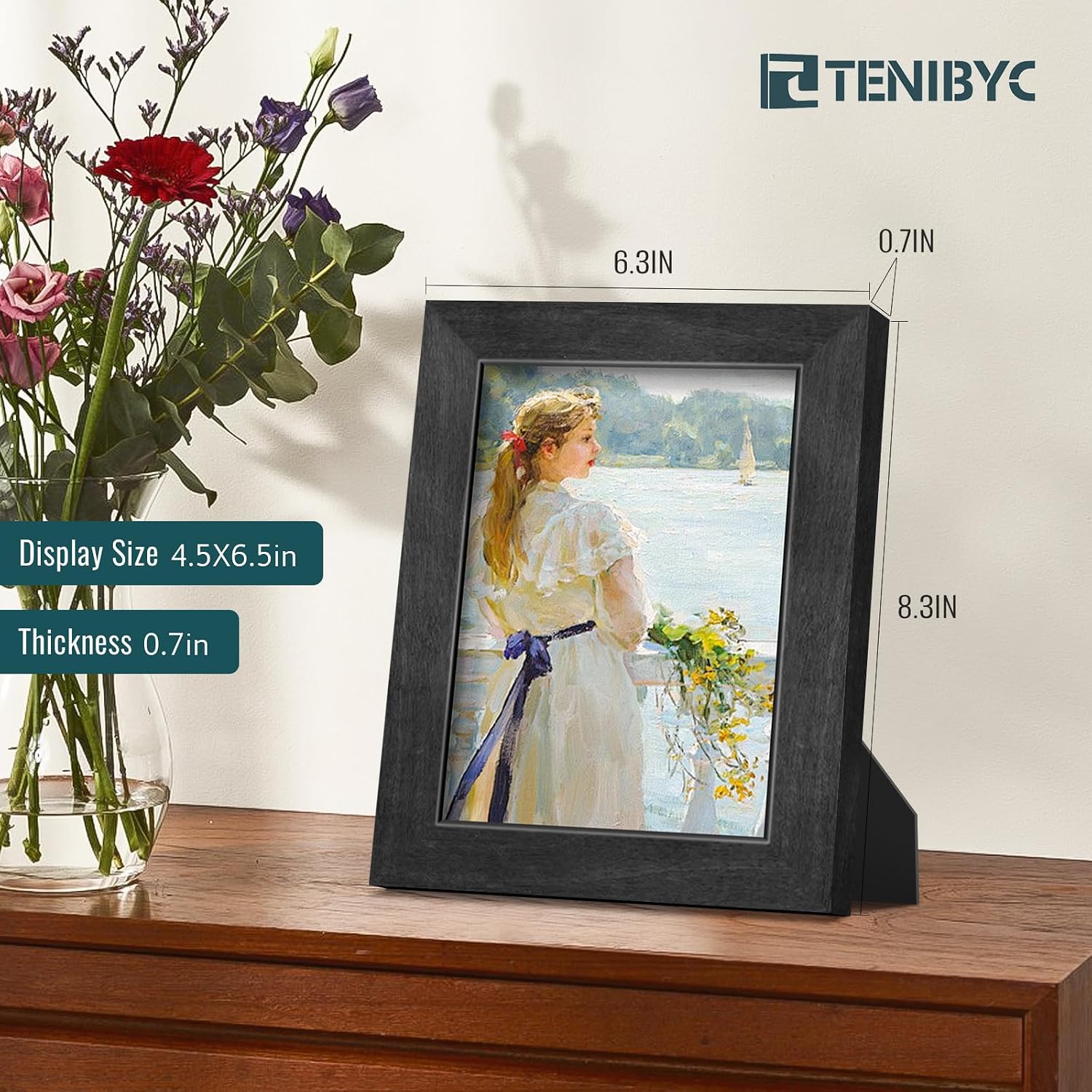 Review: Black 5x7 Wood Frame 4-Pack with HD Glass, Table/Wall Display - Image 2