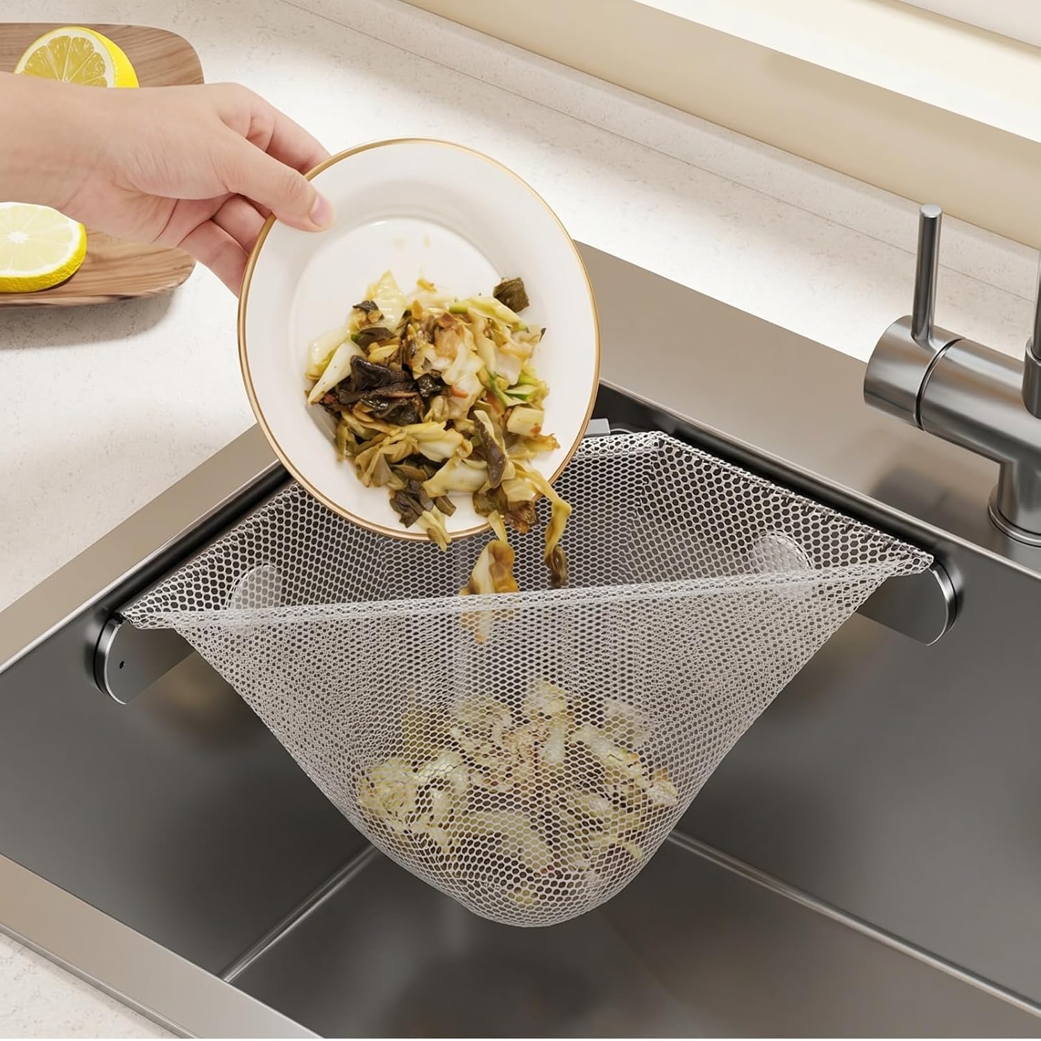 Review: Grey Triangle Corner Sink Strainer + 100 Mesh Bags for Food Scraps - Image 2