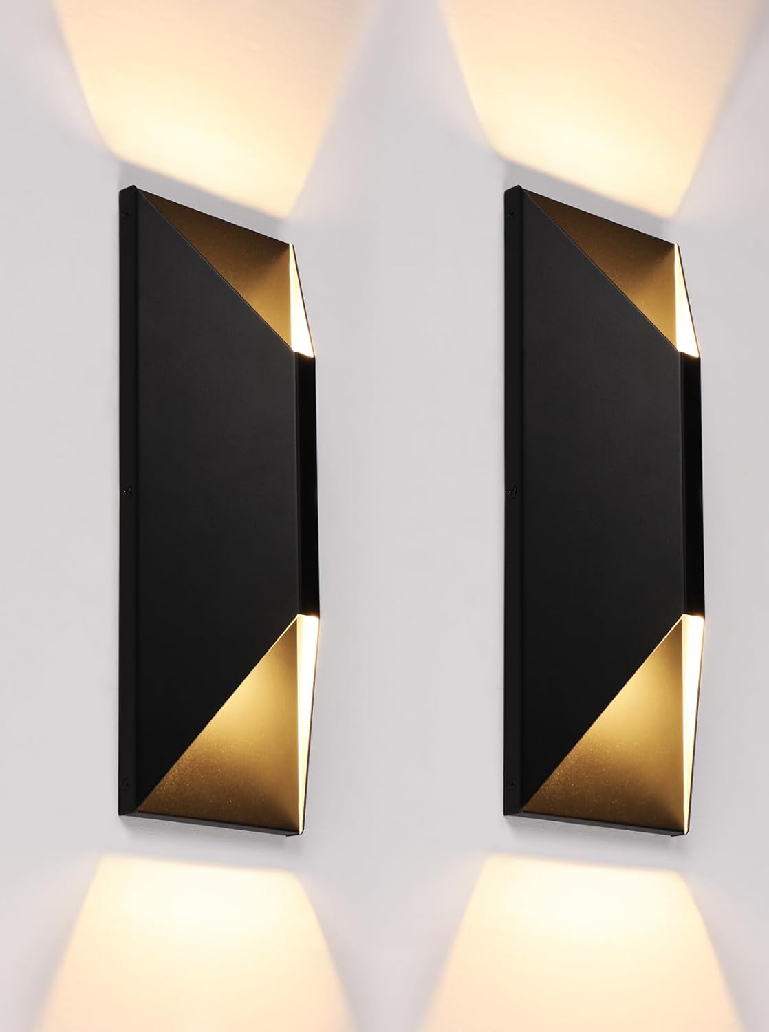 LEONLITE 2-Pack Dimmable LED Up Down Wall Light, 100-277V, CRI 90+, 3000K | 10%-100% Dimmable, IP65 Waterproof, 14 Inch Modern Porch Light, for Commercial Outdoor, Exterior Wall Sconce