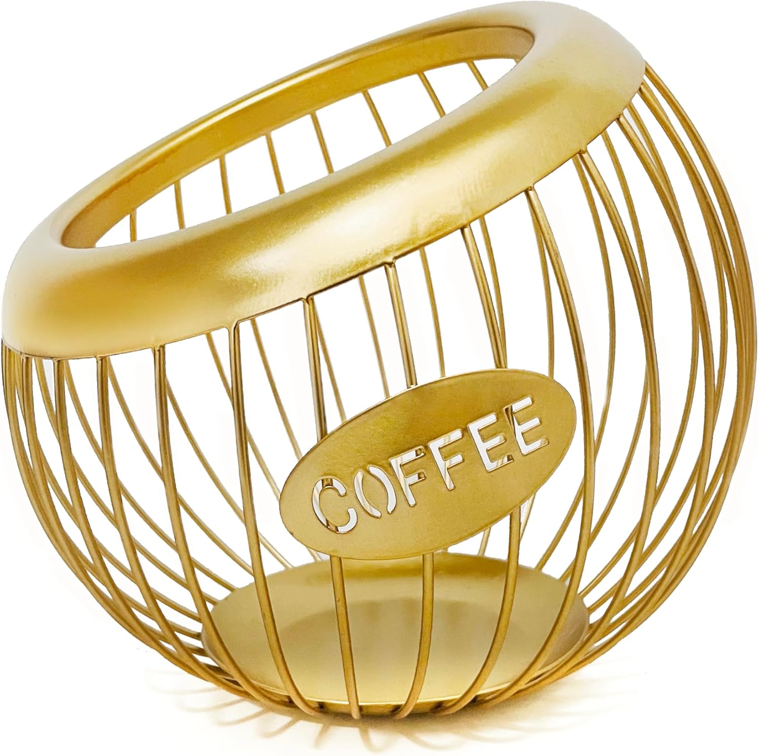 AIYICIII Coffee Pod Holder for Counter - Large Capacity Keurig K-Cup Organizer, Nespresso Vertuo Coffee Station Organizer, Metal Coffee Pods Storage, Coffee Bar Accessories and Decor (Gold)