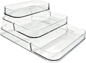 3-Tier Spice Rack, Clear PET Kitchen Storage | No assembly required, fits kitchen, bathroom, pantry, Holds spices, vitamins, cosmetics, BPA-free, space-saving