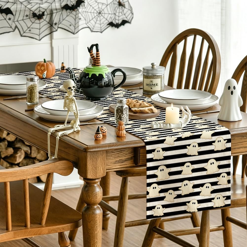 Review: Striped Ghost Fall Table Runner - Halloween & Thanksgiving Decor - Image 2