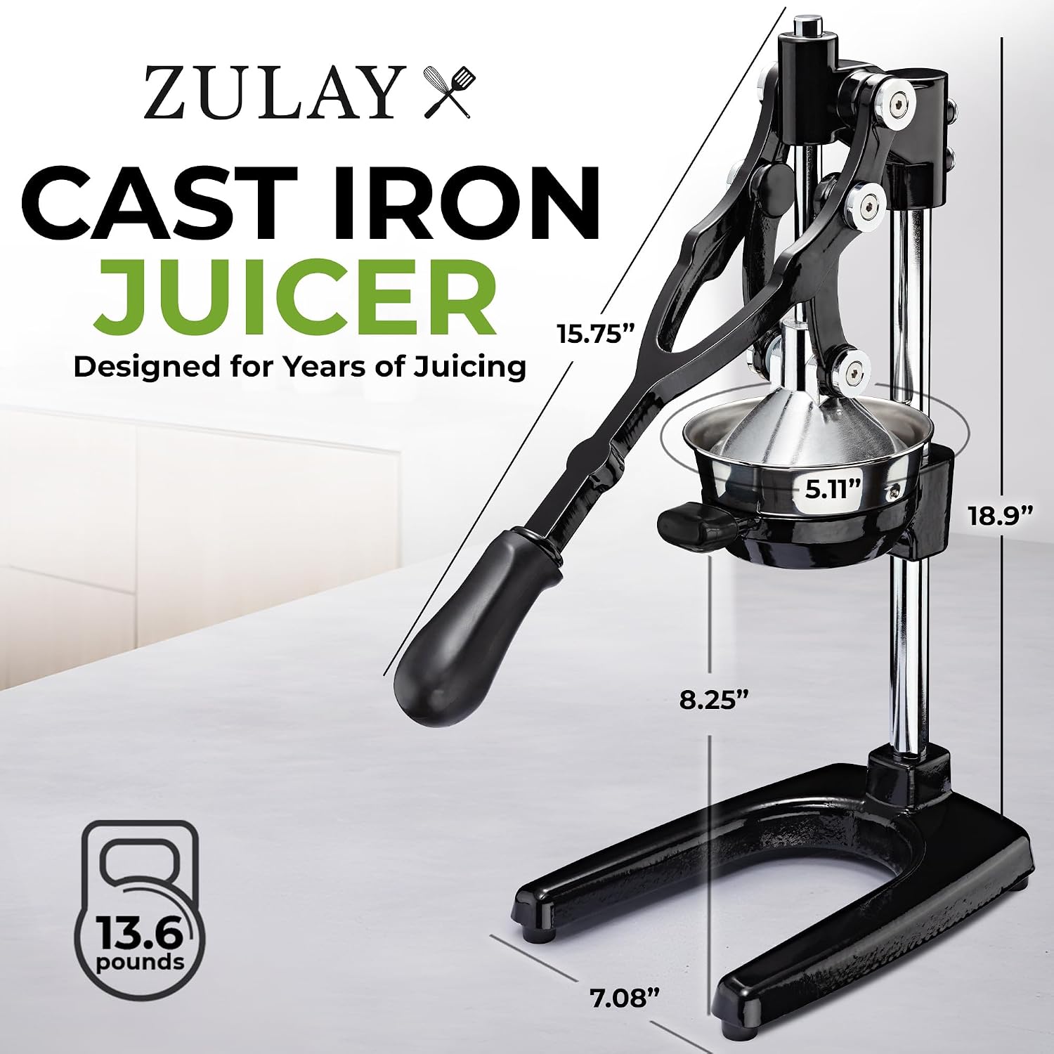 Review: Zulay Tall Cast Iron Manual Citrus Juicer - Heavy Duty & Easy Clean. - Image 2