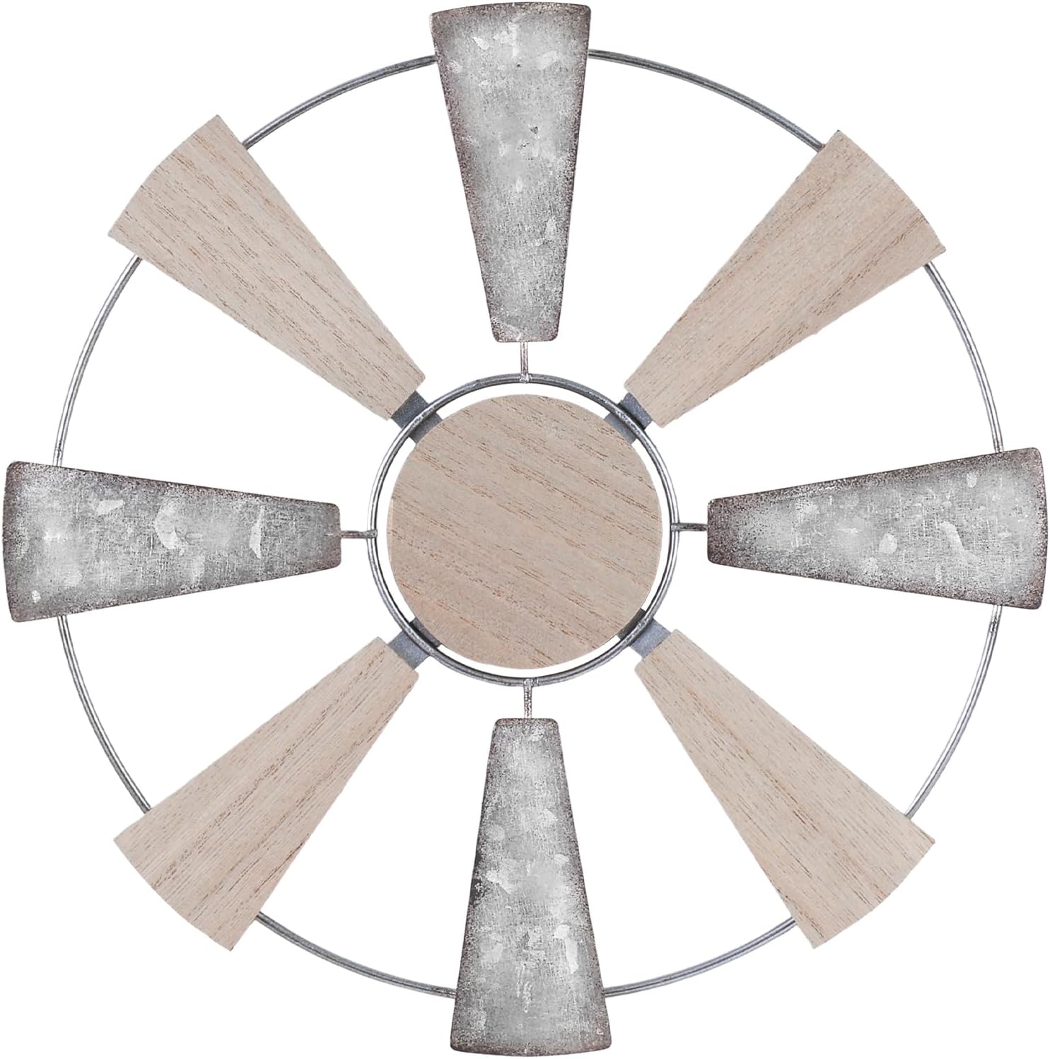 Farmhouse Wall Decor, 11" Wood Metal Windmill Wall Art for Rustic Farmhouse Decor, Western Country Home Decor for Kitchen, Living Room, Bathroom, House